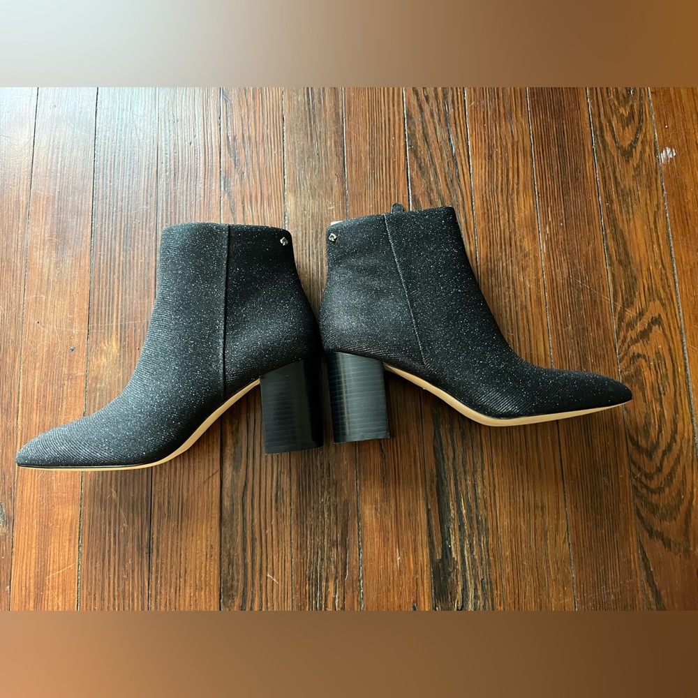 Kate Spade Giselle Elegant Lurex Black Ankle Booties